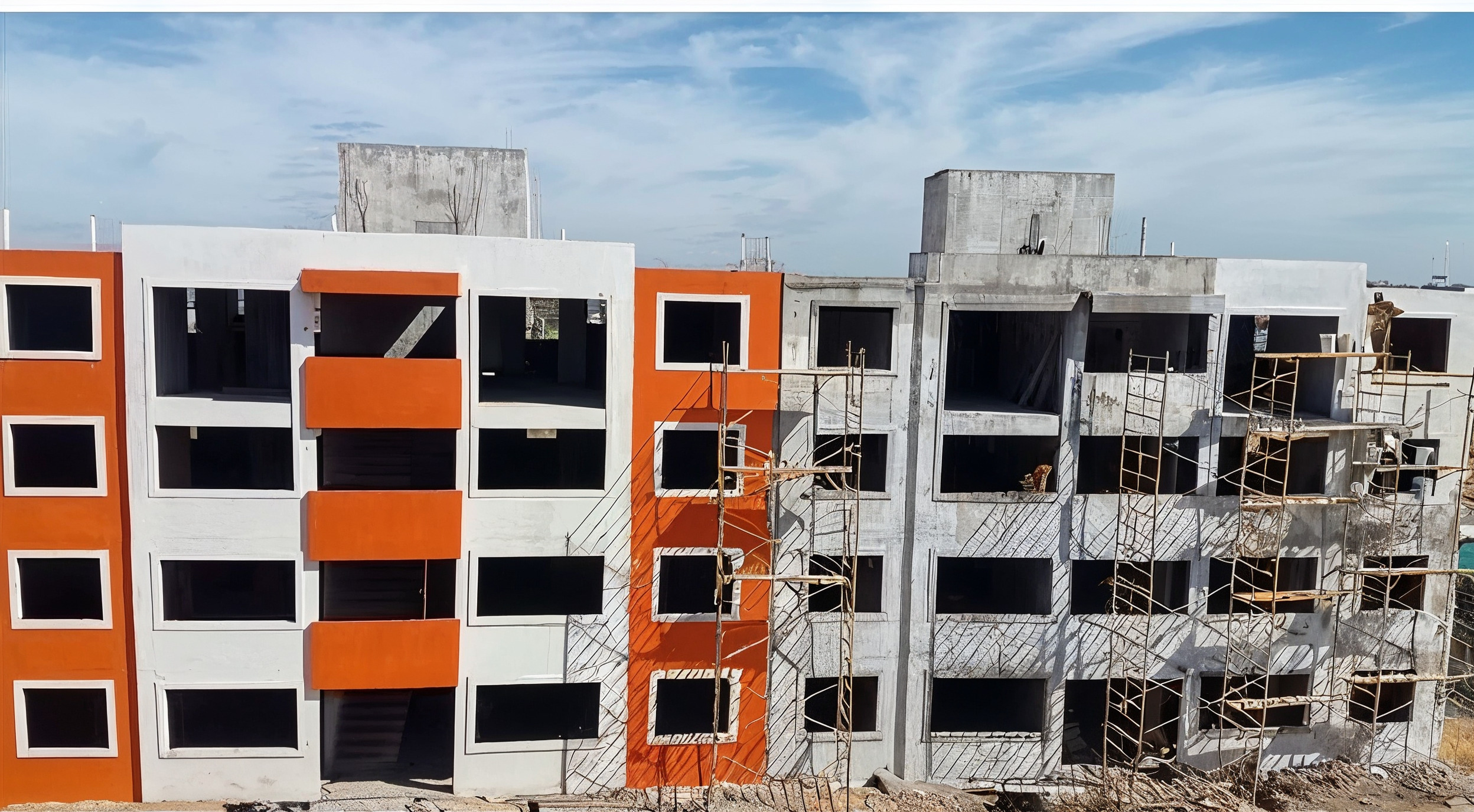 Edificios con moldes de aluminio